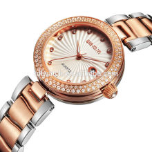 Luxury Ladies Stone Watches with Sapphire Glass and Solid Stainless Steel Band